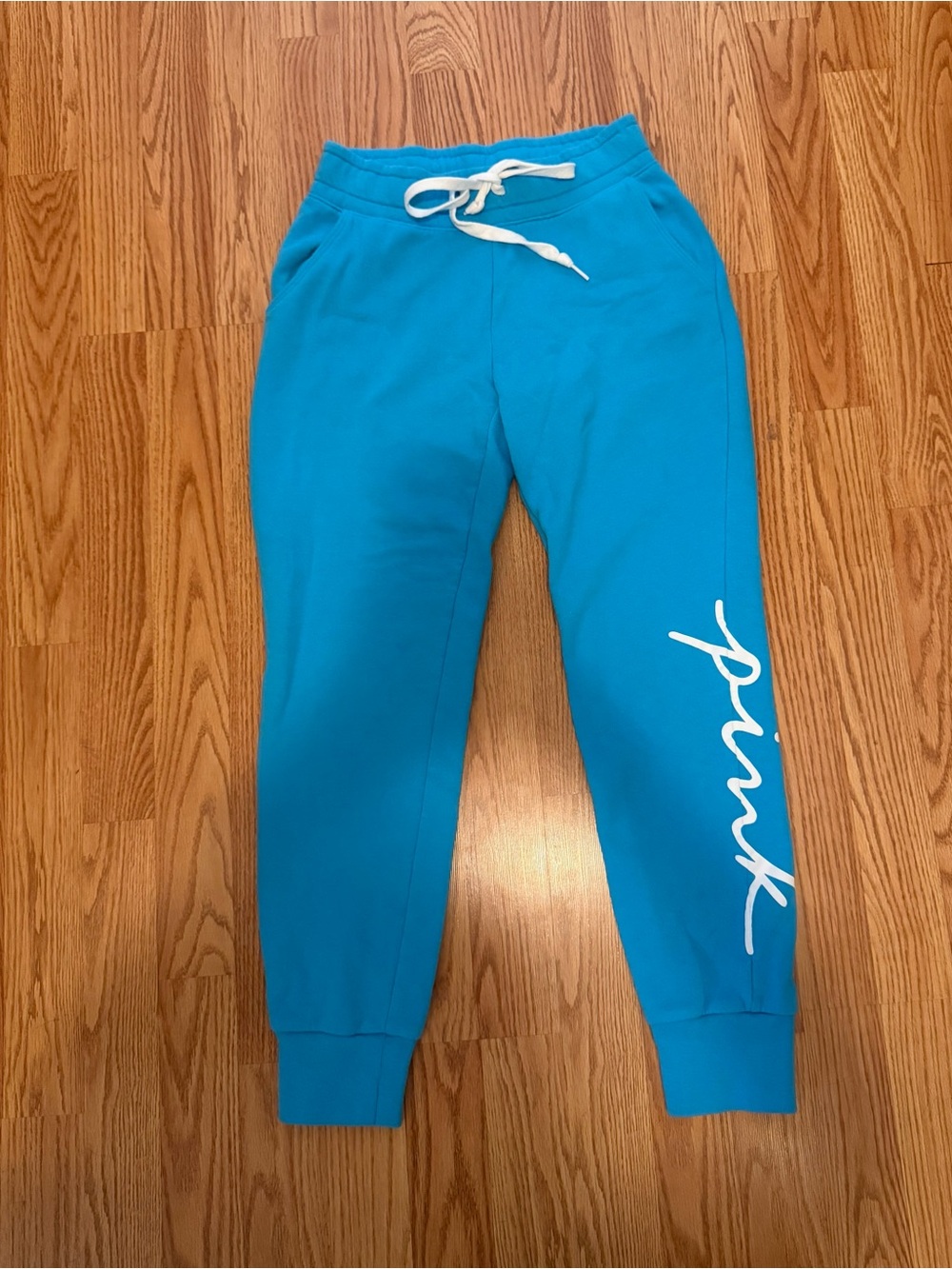Victoria's Secret PINK Blue Joggers White Logo XS